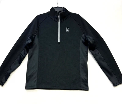 Pullover Spyder Cuarto Cremallera Hombre Grande Negro Esquí Snowboard Capa Media Exterior Foto 1 de 4