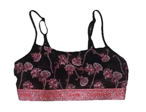 Neu Calvin Klein Gr. S ungefütterter BH Bralette verstellbarer Pullover schwarz Rosen Neu mit Etikett - Bild 1 von 5