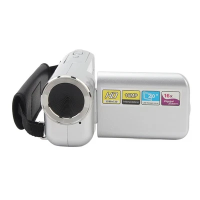 (Silver)16MP 1080P 2-Color TFT Portable Kids Video Camera Self-timer Vlogging - Image 1 of 4