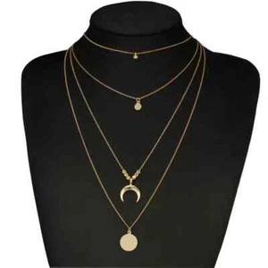 Boho Fashion Multi-layer Long Chain Pendant Woman's Choker Necklace Jewelry Gift - Picture 1 of 4