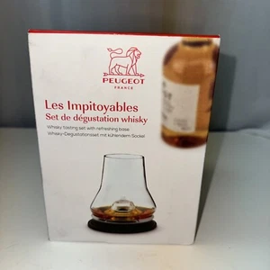 Peugeot Impitoyable Whiskey Tasting Set Cordial Glass Chilling Base Coaster - Picture 1 of 14