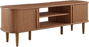 Modway Contour Mid-Century Modern Media TV Stand in Walnut - Picture 1 of 7