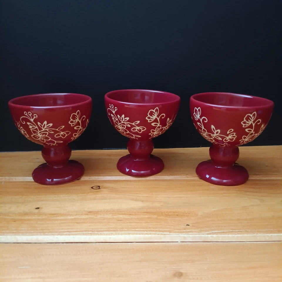 Temptations by Tara Rojo Floral Encaje Patas Taza/Copa Postre Cuenco (Juego de 3) Foto 1 de 4