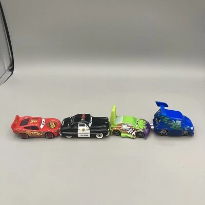 Disney Pixar Cars Lote 4 DJ Wingo Sheriff Lightning McQueen Diecast Metal 1:55 Foto 1 de 4