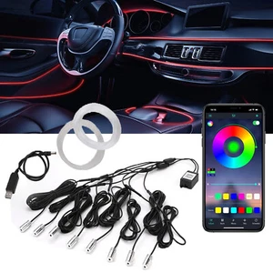 10m Neon Auto RGB LED Innenraum Lichtleiste Ambientebeleuchtung Neon APP Control - Bild 1 von 11