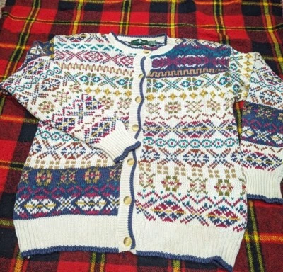 Cárdigan Suéter Tejido con Cable Hunt Club De Colección Estilo Abuela Abuela Talla L Foto 1 de 4