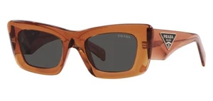 Prada PR 13ZS Sunglasses Crystal Orange Dark Gray 50mm New 100% Authentic - Picture 1 of 4