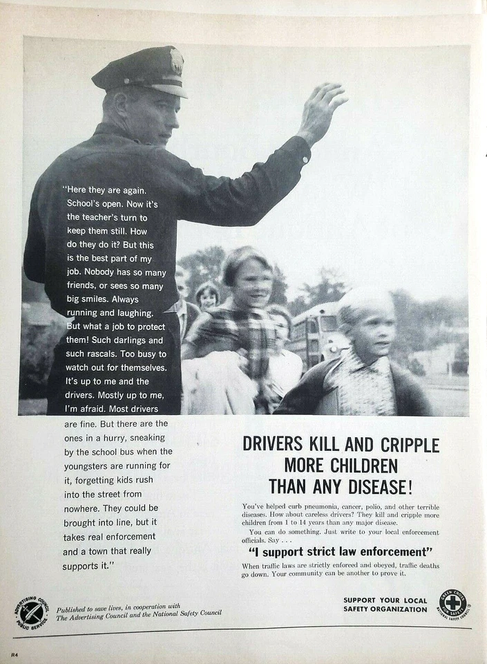 Anuncio impreso cruz verde anuncio impreso vintage 1961 arte de pared efímero decoración seguridad nacional Foto 1 de 1