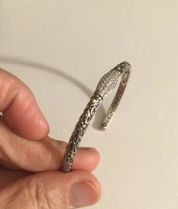 Angela By John Hardy 925/14k Glass Crystals Hinged Bracelet, Large NEW - Picture 1 of 9