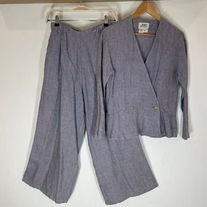 Flachs Jeanne Engelhart 100% Leinen 2-teiliges Set Damen S Jacke/Hose (siehe Mängel - Bild 1 von 15