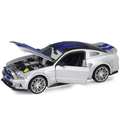 1:24 Ford Mustang Model Car Diecast Street Racer Toy Cars Metal Vehicles Silver - Image 1 of 4