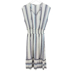 Vestido Rails Ashlyn a Rayas Cintura Ajustada Talla XS Mezcla de Lino Sin Mangas - Imagen 1 de 12