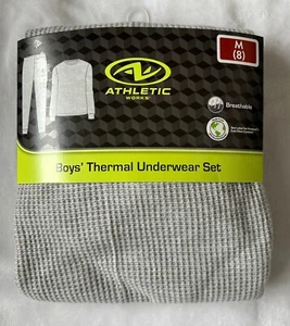NEW Athletic Works Boys Size M (8) Youth Thermal Underwear Set Gray Breathable - Picture 1 of 4