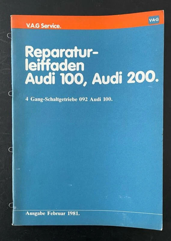 Oldtimer AUDI 100  Reparaturanleitung VAG Leitfaden 4 Gang Schaltgetriebe 092 - Bild 1 von 1