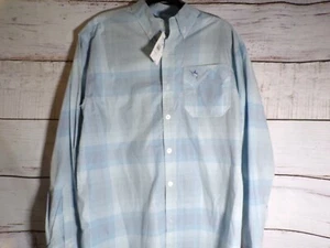 Camicia uomo Guy Harvey by AFTCO grande pesce griglia blu a quadri manica lunga nuova con etichette - Foto 1 di 8
