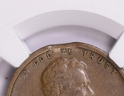 1921 NGC VF20 Rare Curved Clip 100 Year Old Lincoln Error Cent Hard to Find - Image 1 of 4