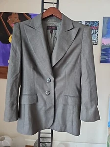 Escada Wool Silk Blend 2 Button Pintuck Shoulder Rear Vent Blazer Size 36 - Picture 1 of 10