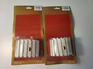 Valla de piquete blanca vintage de pueblo victoriano de colección 2 paquetes Navidad - Imagen 1 de 4