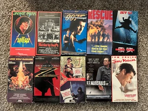 VHS Movie LOT (10) Action Movies - Jackie Chan, Chuck Norris, Jet Li, Brosnan - Picture 1 of 2
