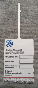 VW Volkswagen Öl Zettel Ölzettel Bremsflüssigkeit Wechsel Motorenöl Anhänger neu - Bild 1 von 2