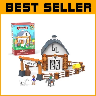 Big Sky Ranch Building Set - 100+ Wood Logs & Figures - Image 1 of 4