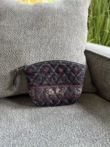 Bolso de Viaje Cosmético Acolchado Pequeño Vera Bradley 1997 De Colección en Patrón Laurel - Imagen 1 de 12
