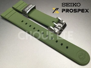 Seiko Prospex SBDY075 4R35-04R0 20mm Green Silicone Rubber Watch Strap with PINS - Picture 1 of 10