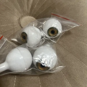 Piezas de repuesto realistas de ojos de muñeca de vidrio y acrílico 4 P para renacer y vintage - Imagen 1 de 6