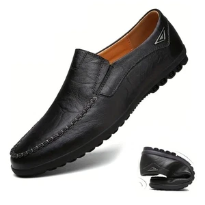 Mocasines sin cordones superiores de cuero de vaca artesanales negros Clohoo para hombre talla US 8 - NUEVOS SIN ETIQUETAS - Imagen 1 de 4
