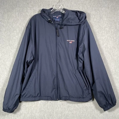 De colección Ralph Lauren Polo Sport Cortavientos con Capucha para Mujer L Azul Marino Cremallera Completa Foto 1 de 4
