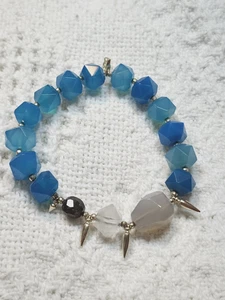 Kendra Scott Sadie Rhodium Stretch Armband Farbe Blau Teal Mix/Silber - Bild 1 von 4