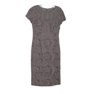 JS Collections Panel Lace Short Sleeve Dress Purple Size 2 MSRP $295 - Picture 1 of 8