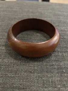 Brown Round Wooden Bangle - Picture 1 of 7