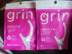 Earth Lovin' Grin Smooth Gentle Floss je 60 Zahnseide Minty-Sensitive 2 Packungen - Bild 1 von 2