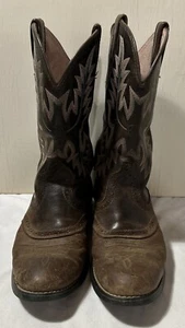 Ariat Western Leather Brown W/ Pink Boots 7B - Picture 1 of 12