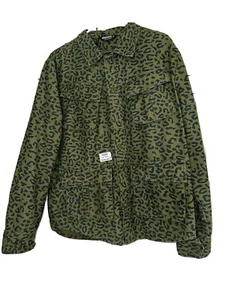 UNDFTD Undefeated  Green Leopard Jacket “War Is Big Business” M - Picture 1 of 9