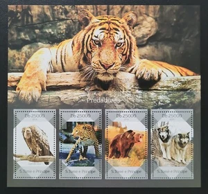 SoaTome&Principe 2014 / Fauna - Predators - Tiger, Bear ... / 4v ms - Picture 1 of 1