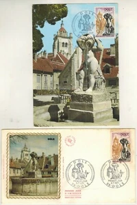 1971-2xFdcs-Enveloppe + Carte maximum 1°Jour**Place aux fleurs-Dôle-Jura-Yt.1684 - Picture 1 of 1
