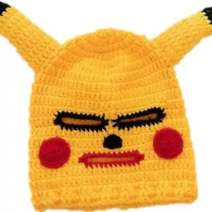 Pikachu Anime Plüsch Gesichtsmaske Kopfbedeckung Kopfmaske Cosplay Manga Maske - Picture 1 of 3