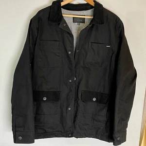 Quiksilver Mens Shacket Chore Jacket Work Farm Barn Canvas Black Snaps Lined XL - Picture 1 of 7
