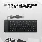 Foldable Silicone Spanish Keyboard USB Wired Waterproof