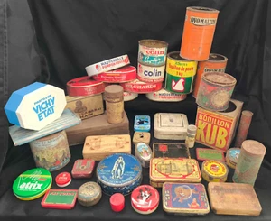 42 Antique Collectible Boxes Medicine Product Pastille Paint Condiment - Picture 1 of 15