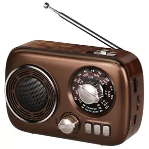 Portable Radio AM FM, Bluetooth Speaker Retro Radio, Support USB/TF Card, Rec... - Picture 1 of 6
