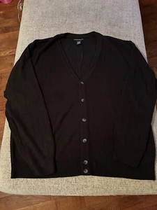 Consensus Sportswear Men's Black Cardigan Sweater Size L 100% Acrylic - Picture 1 of 6