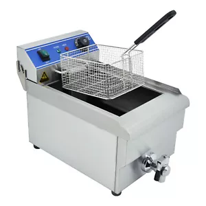 10L Commercial Deep Fryer Electric Deep Fryer with Faucet Fat Chip Cooker Frying - Picture 1 of 11