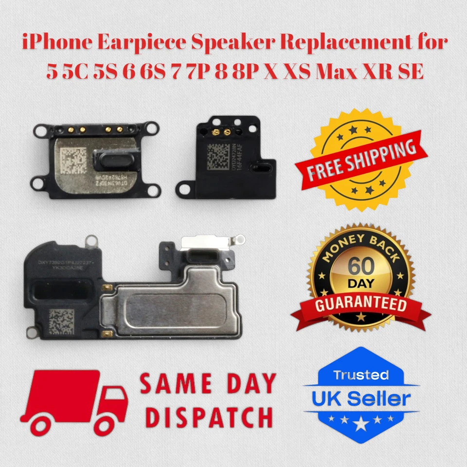 iPhone Earpiece Speaker Replacement for 5 5C 5S 6 6S 7 7P 8 8P X XS Max XR SE - Imagem 1 de 1