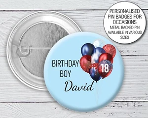 Insignia personalizada de cumpleaños niño pin insignia personalizada 10th 13th 16th 18th 1213 - Imagen 1 de 6