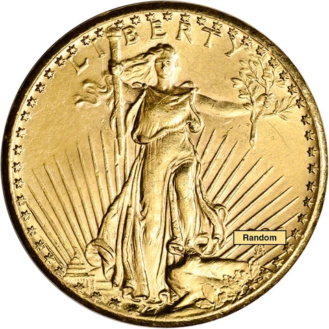 US Gold $20 Saint-Gaudens Double Eagle - Almost Uncirculated - Random Date Cover