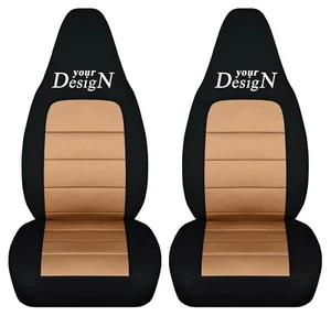2 fundas de asiento de coche semi personalizadas para Mazda Miata 2001-2005 negro bronceado tu diseño - Imagen 1 de 1