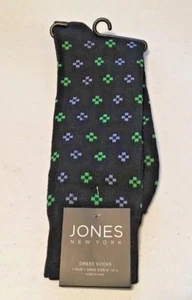 NWT JONES NEW YORK Men's Dress Socks 1 Pair SIZE 6-12.5 Black Multi Color - Picture 1 of 3